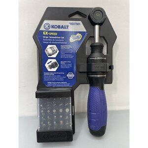 Kobalt 6X Speed Ratcheting Bit Screwdriver Set 32 Piece 0607881
